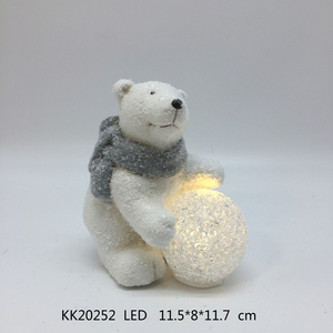 <span class=keywords><strong>Ours</strong></span> polaire <span class=keywords><strong>lumineux</strong></span> LED en céramique, décoration de noël Super septembre - Product Image 3
