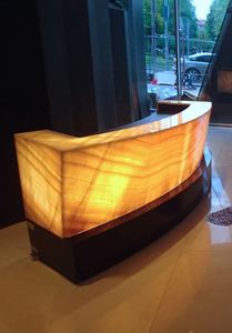 حجر بونتون الطبيعي الحديث، رخام شفاف أصفر مضاء من الخلف، حجر أونيكس لسطح المطبخ - Product Image 2