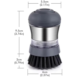 House Cleaning Palm <b>Brush</b> Stainless Steel Kitchen Soap Dispensing Dish Scrubber Cleaning <b>Brush</b> - Product Image 2