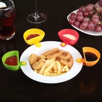 Boîte à sauce créative en plastique à clipser, double usage, pour salade et assaisonnements, avec cuillère à collation, adaptable sur bol ou assiette