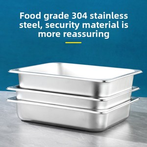 Wadah Penyimpanan Makanan Persegi Panjang GN Pan Stainless Steel 304 Grosir Dengan Tutup Berbagai Ukuran untuk Katering - Product Image 4