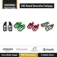 Pédale de frein universelle CNC Zhicheng pour moto tout-terrain, pit bike, moto, avec picots antidérapants en aluminium billette de haute qualité