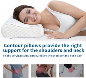 Gran oferta, almohada de espuma viscoelástica, ajuste de contorno ortopédico de apoyo, almohada para dormir para el dolor de cuello y hombros - Product Image 3
