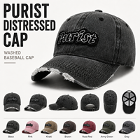 Gorra de béisbol con letras desgastadas estilo vintage para mujer, novedad de primavera y verano, estilo urbano, sombrero para el sol con efecto lavado.