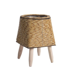 Maceta de Ratán con Patas de Madera, Macetero de Interior para Plantas, Tejido a Mano, Estilo Rústico, para Decoración del Hogar, Oficina u Hotel - Product Image 4