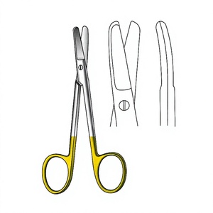 Ciseaux chirurgicaux Cottle 11,5 cm (4-3/4 pouces) courbés, type Bulldog TC, dorés, avec lames de coupe de précision et usage professionnel - Product Image 1