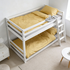 Solid Wood Double Layered Bunk <b>Beds</b> with Stairs and Guardrails Modern Design <b>Space</b>-<b>Saving</b> Children's <b>Bed</b> - Product Image 2
