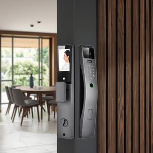 Serrure intelligente semi-automatique avec carte IC et lecteur d'empreintes digitales pour portes en aluminium, acier et bois, stockage de données cloud et application - Product Image 3