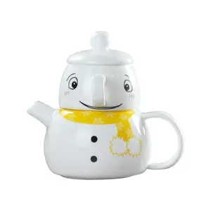 Ceramic animal shape teapot use cheap snowman design Taoyangzi kitchen decoration eco-friendly