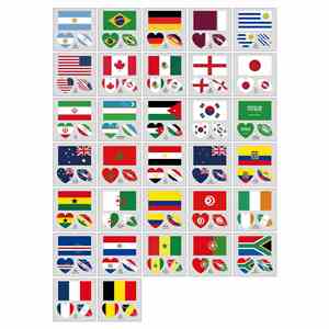 Tatouages temporaires personnalisés 2026 à motif géométrique drapeau national, imperméables, résistants à la transpiration, non toxiques, autocollants pour le visage et le corps - Product Image 4