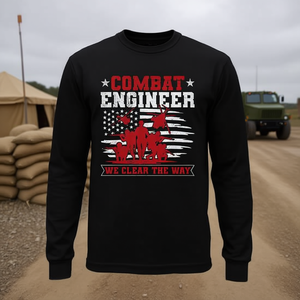 T-shirt à manches longues Combat Engineer We Clear The Way, design militaire de l'armée américaine - Product Image 3