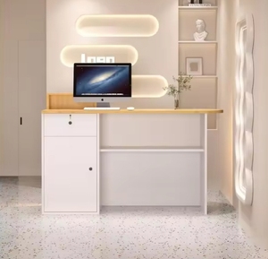 Mostrador de Recepción Moderno y Minimalista de Madera y Metal para Salón de Belleza, Bar o Tienda, con Color Personalizado - Product Image 5