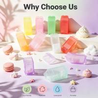 Tube de baume à lèvres en forme de boîte de lait ISMAN, couleur macaron, mini conteneur en plastique pailleté, emballage cosmétique, vente en gros, personnalisé