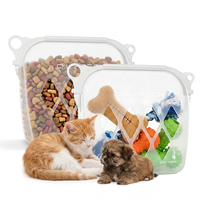 Accessoires de voyage pour chiens et chats en silicone de qualité alimentaire, récipient de voyage hermétique pour aliments, conteneur de voyage réutilisable pour animaux de compagnie, essentiels pour chiots, sac de voyage pour chien