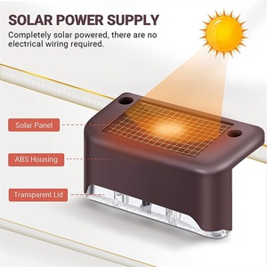 Lampe solaire LED blanc chaud pour marches, éclairage de jardin étanche, décoration de balcon pour patio, escalier, clôture, chemin extérieur FX-SOSG019 S - Product Image 5