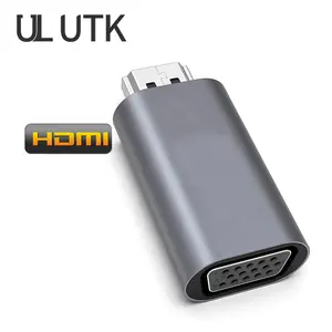 Adaptor vga ke hdmi, konverter kabel hdmi ke vga kecepatan tinggi colok dan Mainkan full hd 1080p untuk laptop desktop monitor hdtv