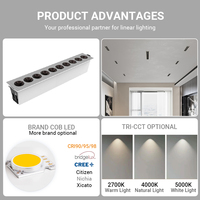 Lampu Downlight Modern Desain Terbaru 2026, Persegi Panjang, Dapat Disesuaikan, 6W 10W 20W, Aluminium LED Linear Grille Light