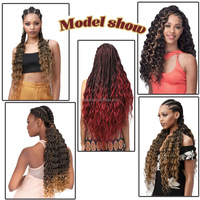 Extensions capillaires synthétiques Kanekalon de qualité supérieure, 24 pouces, ondulées profondes, 100g, pour tressage et crochet, vente en gros