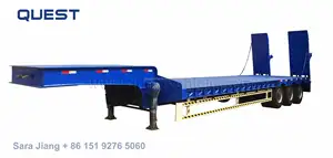 QUEST Heavy Duty 3 Axles Extendable Low Bed Semi/truck Trailers For Sale Lowbed Semi Trailer Truck