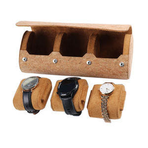 De luxe En Cuir de Liège Boîtier De <span class=keywords><strong>Montre</strong></span> De Voyage Rouleau Organiseur Avec 3 fentes de <span class=keywords><strong>Montre</strong></span> - Product Image 1