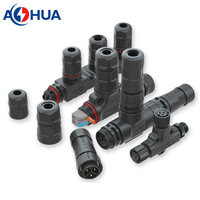 AOHUA distributeur d'alimentation faisceau de câblage M20 4 broches en forme de T connecteur répartiteur de câble IP67 IP68 type étanche