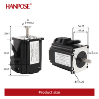Moteur pas à pas hybride 2 phases Nema23 à boucle fermée 57EH56A4001 4A 1.3N.m avec encodeur et driver CL57 pour fraisage CNC