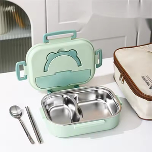 Hộp Ăn Trưa 2023 Thép Không Gỉ Cách Điện Lớn Container Thực Phẩm Cho Trẻ Em Người Lớn Nhựa Hộp Salad Với Súp Bát - Product Image 2