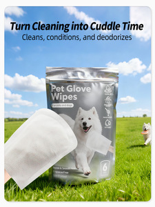 Gants de nettoyage pour animaux de compagnie en gros : lingettes désodorisantes pour chats et chiens, pour le voyage, le nettoyage à sec et le bain, sans utilisation des mains - Product Image 5