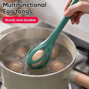Batteur à œufs et pince alimentaire 2-en-1 avec 5 mâchoires dentelées, 4 couleurs, gadgets de cuisine multifonctionnels pour la vente en gros aux restaurants et à domicile - Product Image 1