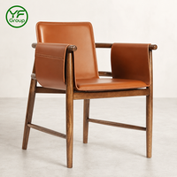 Chaise Commerciale en Bois Massif Rembourrée en Cuir pour Restaurant, Café, Hôtel – Mobilier d'Hôtellerie – Ensembles de Sièges à Structure en Bois