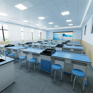 Mesa <span class=keywords><strong>de</strong></span> Laboratorio <span class=keywords><strong>de</strong></span> <span class=keywords><strong>Ciencias</strong></span> Químicas para Escuela Primaria y Secundaria, para Estudiantes y Profesores, Material <span class=keywords><strong>de</strong></span> PVC, Origen China - Product Image 1