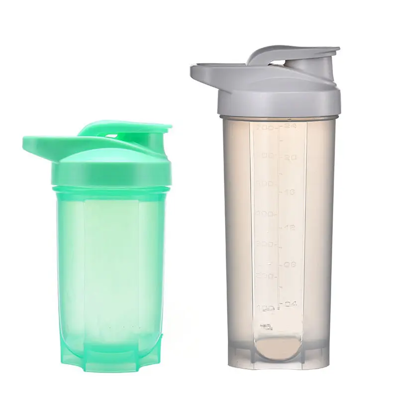 Flacone Shaker alimentato a proteine in plastica mescola tazze per acqua a prova di perdite senza BPA con misurazione 700ml per palestra e Fitness