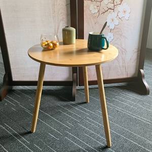 Table basse ronde en bambou Samexi 480x520mm, table à thé moderne faite à la main pour salon, canapé, chambre, balcon - Product Image 2