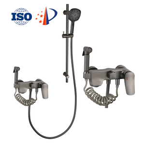 Hiện đại Chrome hai chức năng phòng tắm vòi sen ba chức năng tay phun Brass phòng tắm vòi nước màu xám phòng tắm Mixer - Product Image 2