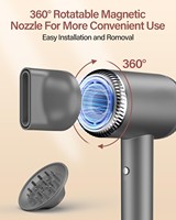 Sèche-cheveux professionnel à air chaud à ions négatifs, 1200W, 110 000 tr/min, haute vitesse, en plastique, avec diffuseur et écran LCD, pour salon et hôtel