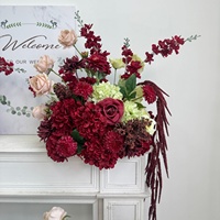 Boule de fleurs artificielles en roses blanches, arrangement floral rond pour la décoration de centre de table de mariage