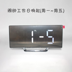 Mirror alarm clock, student smart electronic clock, digital clock, LED silent desktop/bedside ornament, Instagram style, - Product Image 4