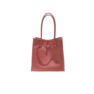 Sacs à main adultes pour femmes de haute qualité, respectueux de l'environnement, design de tissage unique fabriqué en plastique recyclé, sacs en gros Sembagi rouge - Product Image 5
