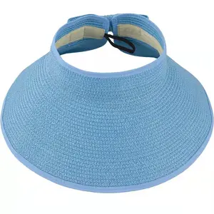 ZG Topi Pelindung Matahari Lebar Wanita, Topi Pelindung UV, Topi Pantai Lebar Lebar, Topi Pelindung Matahari Lipat, Topi Visor Musim Panas untuk Wanita