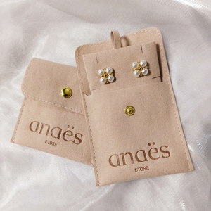 USM Luxury Microfiber Flocked Lining Jewelry Packaging <b>Envelope</b> Bag Beige Frosted Waterproof <b>Gift</b> Pouch Model 88 Customizable - Product Image 5