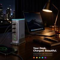 Chargeur de bureau multi-ports électrique GaN 660W, 8 ports USB, USB-C PD 3.0 100W, station de charge rapide pour ordinateur portable, certifié ignifuge