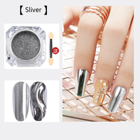 Nouvel arrivage de poudre pour ongles à miroir magique à haute brillance de revêtement en gel à effet miroir pailleté poudre pour ongles chromée