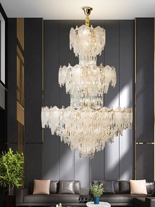 Luminaire suspendu en cristal à trois couches, design moderne, boule de cristal K9 ronde, pour hôtel et maison - Product Image 4