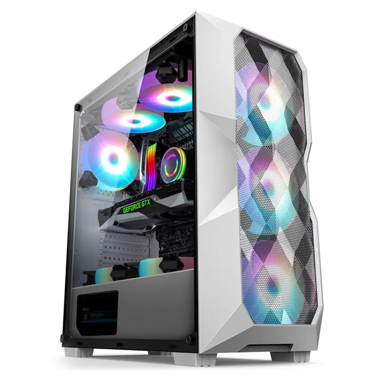 Custom Logo White Matx Tempered Glass Computer Case Full Tower Cabinet Segotep Gaming Pc Cabinet Pc case for pc
