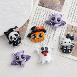 การ์ตูนฮาโลวีนน่ารักฟักทองผีโครงกระดูก KT แมวตกแต่ง <span class=keywords><strong>DIY</strong></span> เรซิ่นกะโหลกลูกแมวเครื่องประดับโทรศัพท์ขยะเครื่องประดับ - Product Image 3