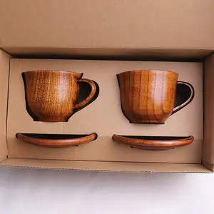 مصنع الجملة الإبداعية عناب الخشب مقهى كوب دعوى مخصص شعار المياه زجاجة القدح الخشب القهوة كوب طقم أكواب للقهوة