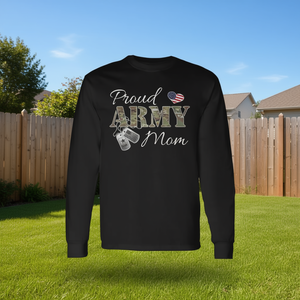 T-shirt a maniche lunghe Proud Army Mom con stampa digitale girocollo per adulti donna - Product Image 3