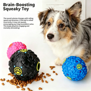 Balle interactive pour <span class=keywords><strong>chien</strong></span> avec distributeur de friandises, jouet à mâcher résistant aux morsures, distributeur lent de nourriture, jouet d'intelligence en caoutchouc non toxique pour petits chiens - Product Image 2