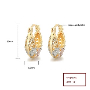 Aretes de <span class=keywords><strong>Aro</strong></span> al Por Mayor para Mujer, Joyería de Moda Bañada en <span class=keywords><strong>Oro</strong></span> de 18K para Joyería de <span class=keywords><strong>Oro</strong></span> Laminado - Product Image 6