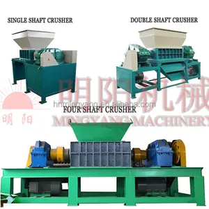 Renewable resource double shaft shredder for tire recycling plastic waste shredder machine